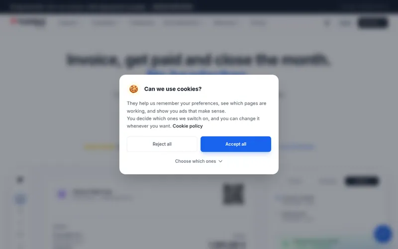 Screenshot of the Holded homepage