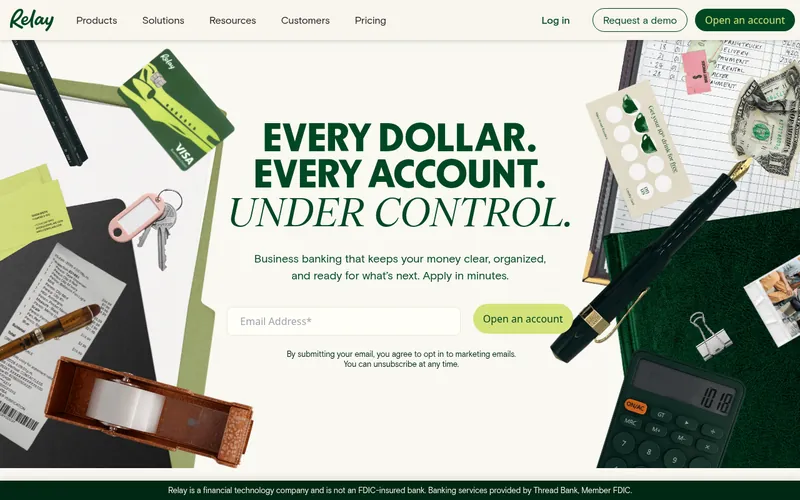 Screenshot of the Relay homepage